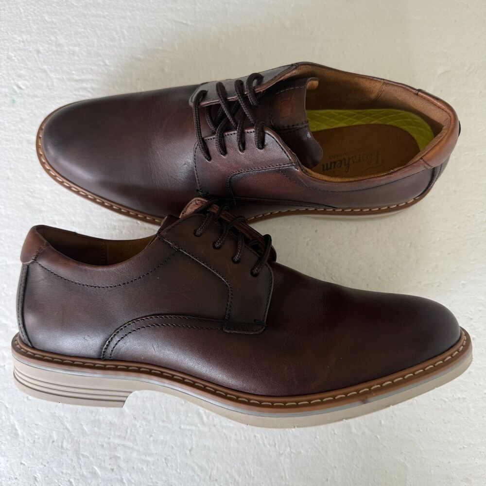 Florsheim Norwalk Plain Toe Oxford Brown Cognac Leather Men's Oxford Size 8.5M